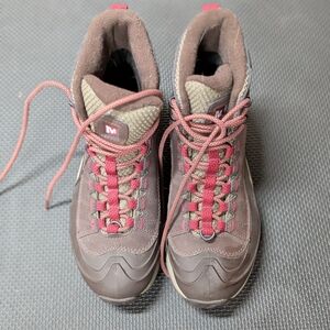 Merrell Brown and Pink Hiking Boots Sturdy Outdoor Footwear